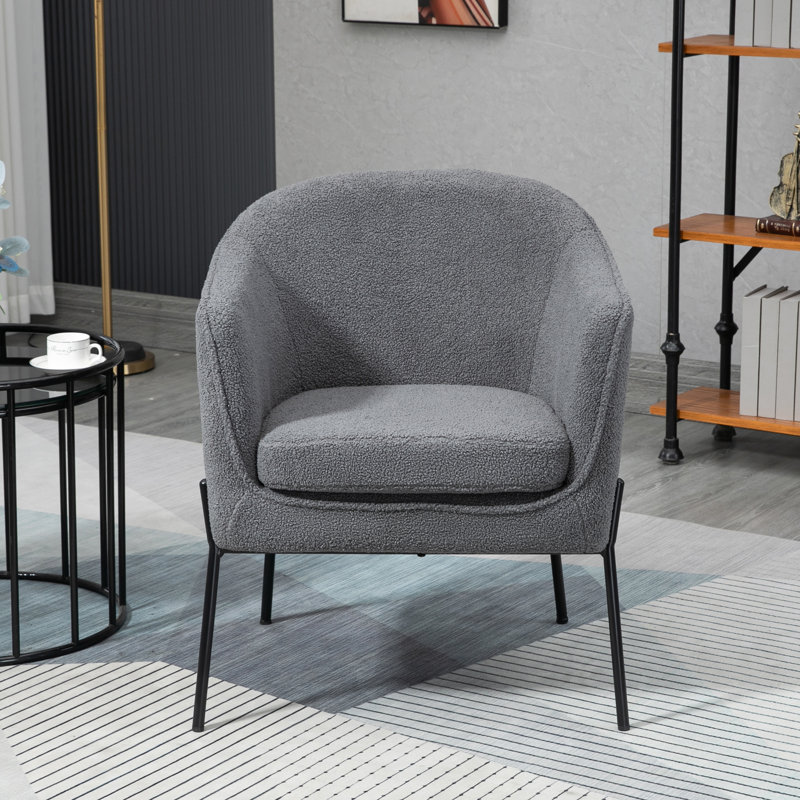 Fauteuil demi-tonneau Bihter, Gris