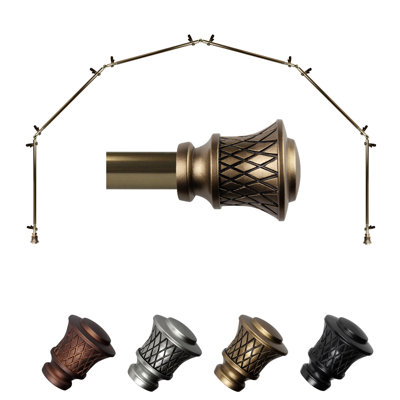 Steel Adjustable Bay Window Single Curtain Rod