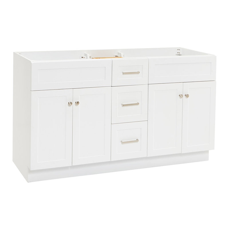 Paulla 60'' W Double Bathroom Vanity Base, White