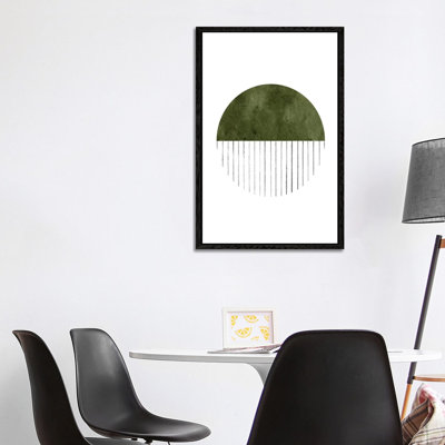 Dark Green Circle Art by Whales Way - Painting on Canvas