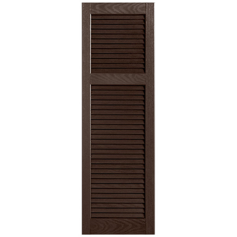 Paire de volets à persienne droite, 12 po, 44 po, Brun