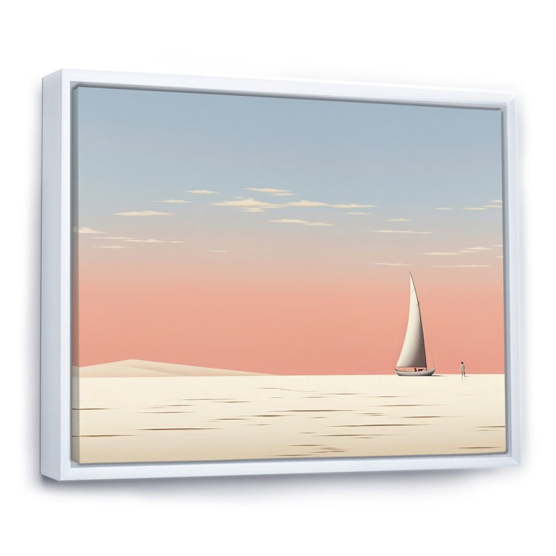 Ameetha sur toile, H 16 po x l 32 po x P 1 po, Cadre flottant blanc