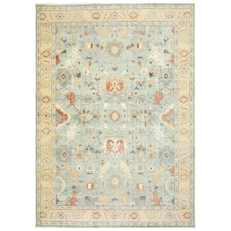 Tapis unique rectangulaire de 10 pi 2 po x 13 pi 11 po Rajasthan