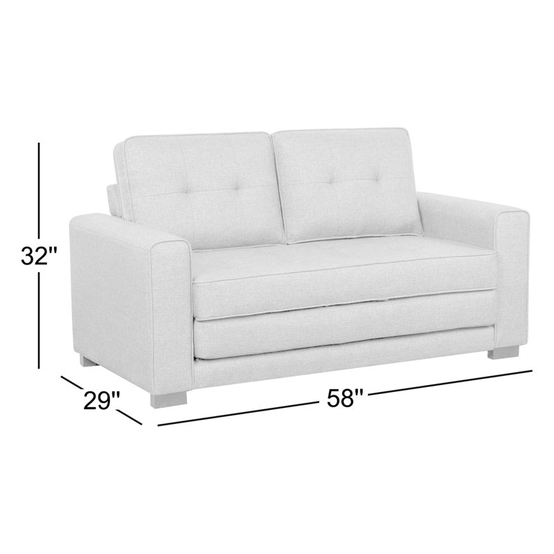 Lizeth Upholstered 58'' Loveseat, Light Gray