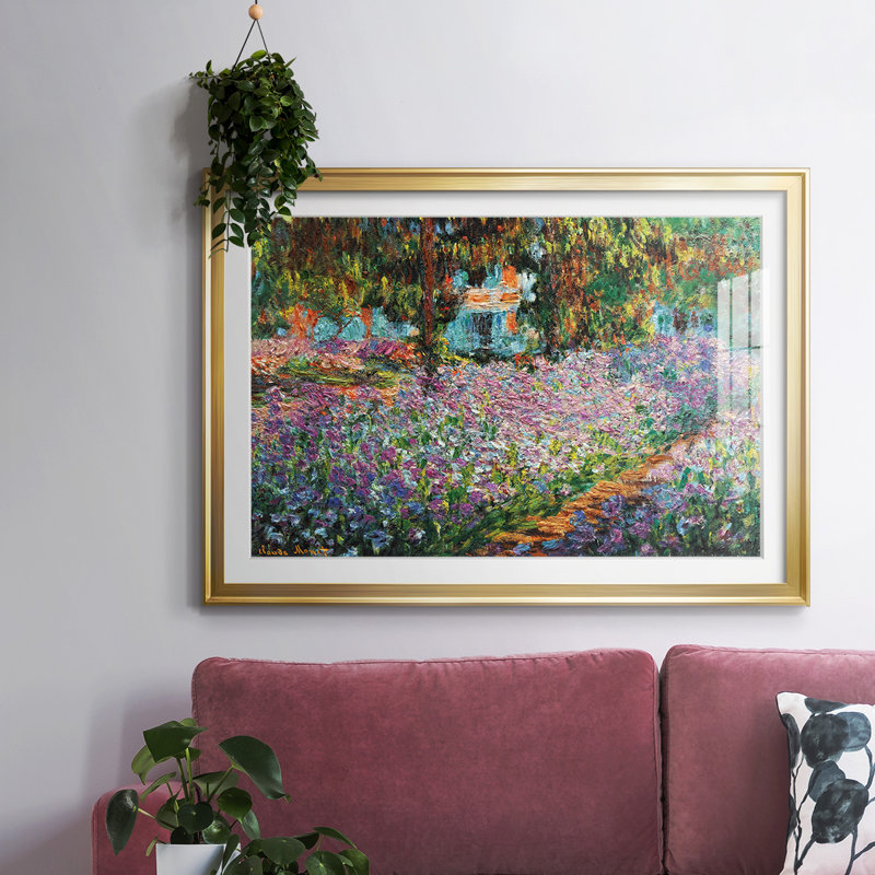 Iris in Monet's Garden, 1900 03, reproduction d'art encadrée, Or, H 15 po x l 21 po x P 1,5 po