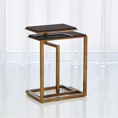 2 Piece C-Nesting Table Set-Brass