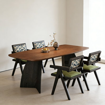 Mid-Century Thick Walnut Rectangular Table