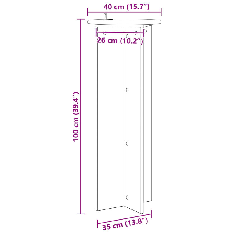 Plant Stand, 100cm H x 40cm W x 40cm D, White