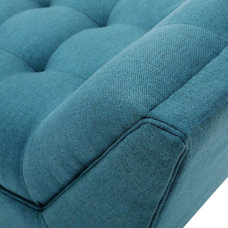 Gwyneth Dark Teal Polyester and Birch Fabric Bench