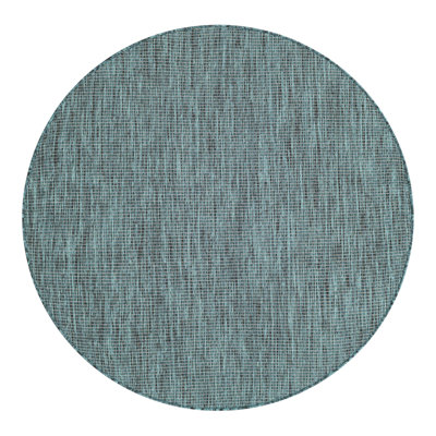 Tapis bleu sarcelle intérieur / extérieur Sevim
