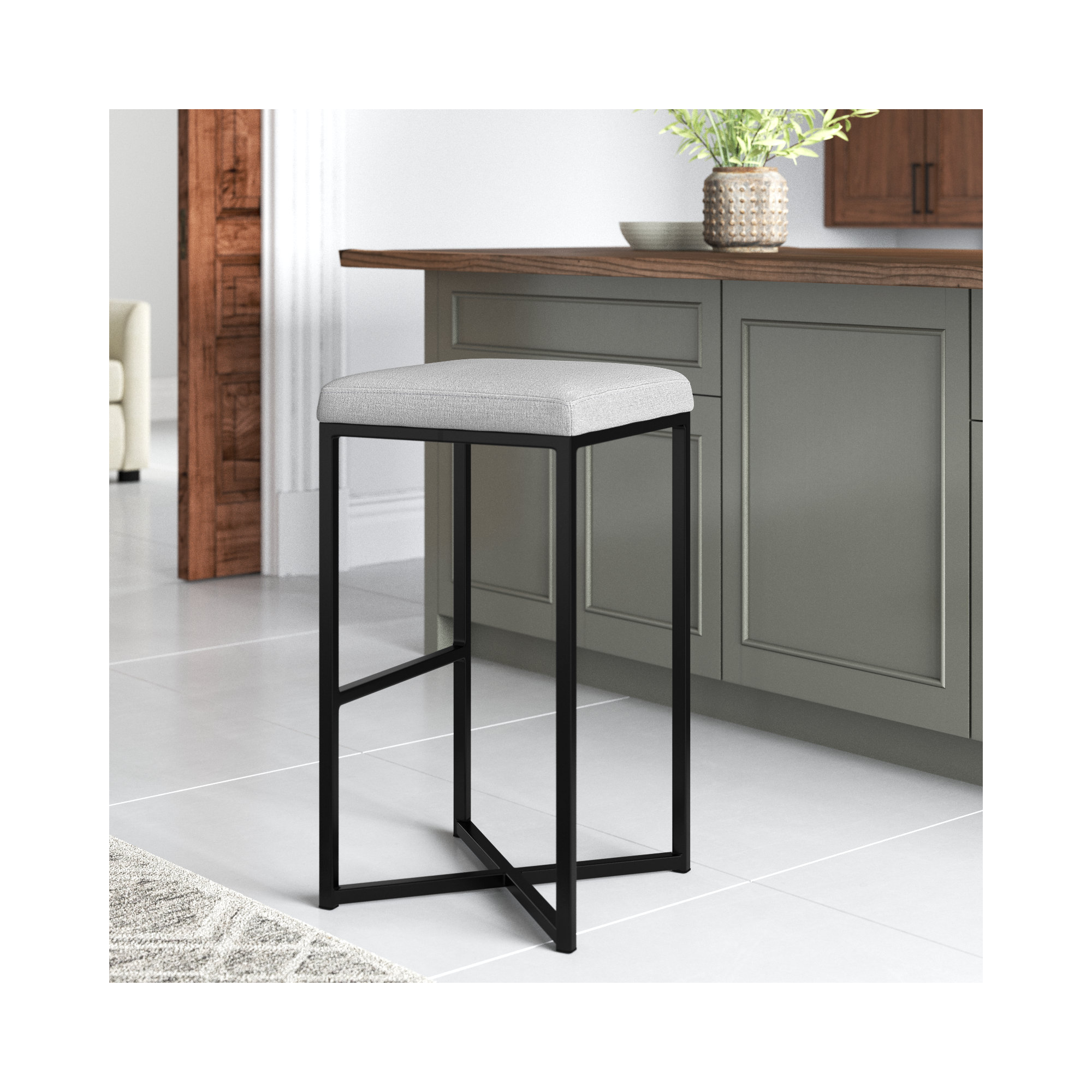 Rosetta Stool, Bar Stool (30.3" Seat Height), White