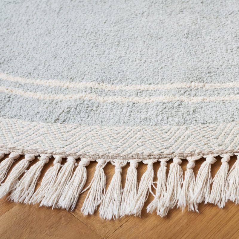 Jennaleigh Hand Woven Cotton Machine Washable Rug, Round 6'