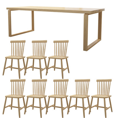 Nordic style solid wood dining table set