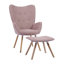 Acantha Velvet Accent Chair with Footstool-1117332185