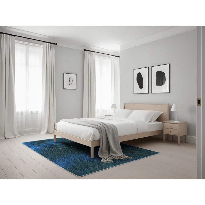 Tapis bleu marine, Rectangle 5 pi x 7 pi