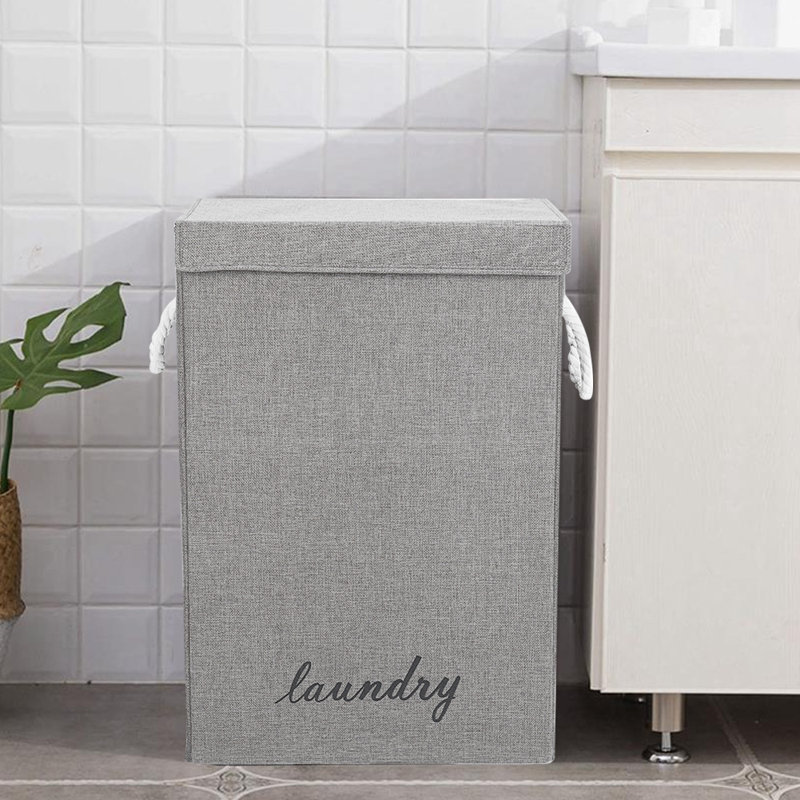 Fabric Laundry Hamper with Handles, Grey