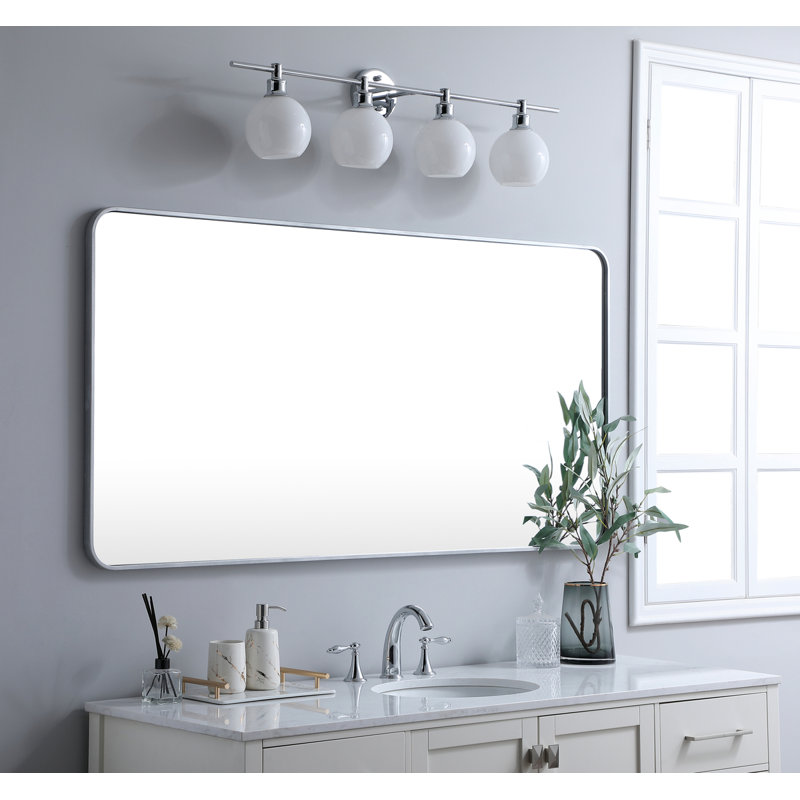 Miroir mural Sabine, Argent, 60 po x 30 po