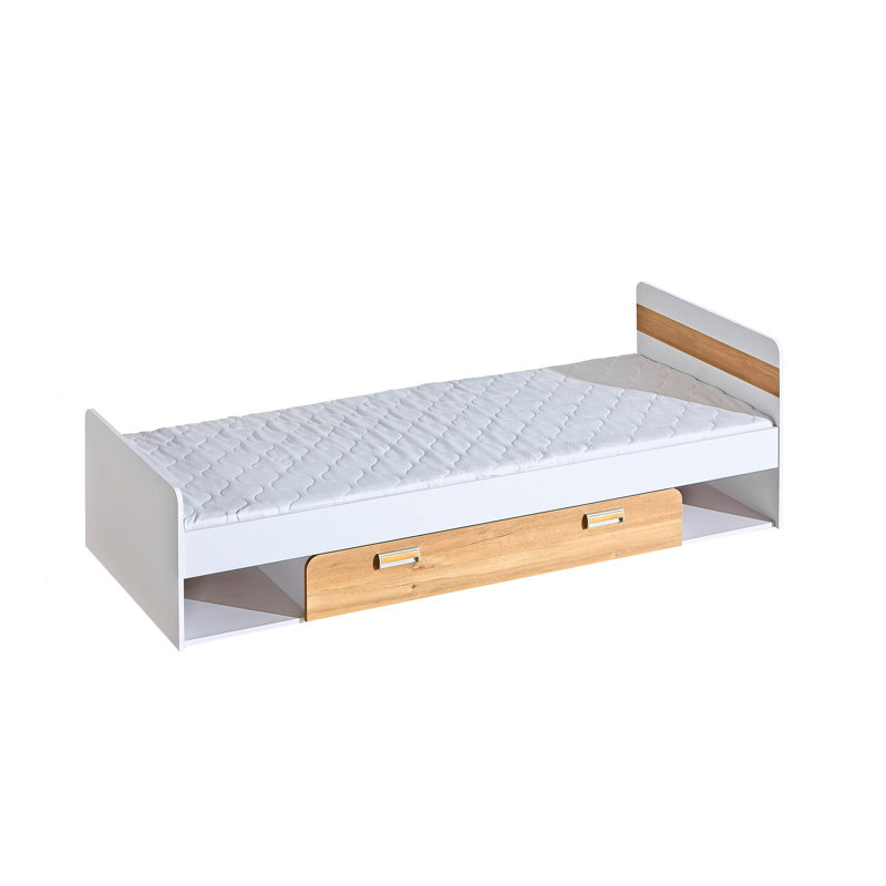 Lagro Drawers Bed, Nash Oak/Brilliant White