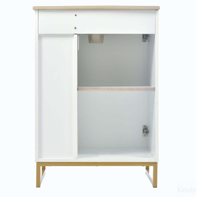 Meuble-lavabo simple 24 po avec comptoir en céramique Braco