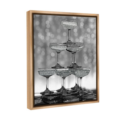 «Stacked Champagne Glasses Floater Frame» par Lil 'Rue sur
