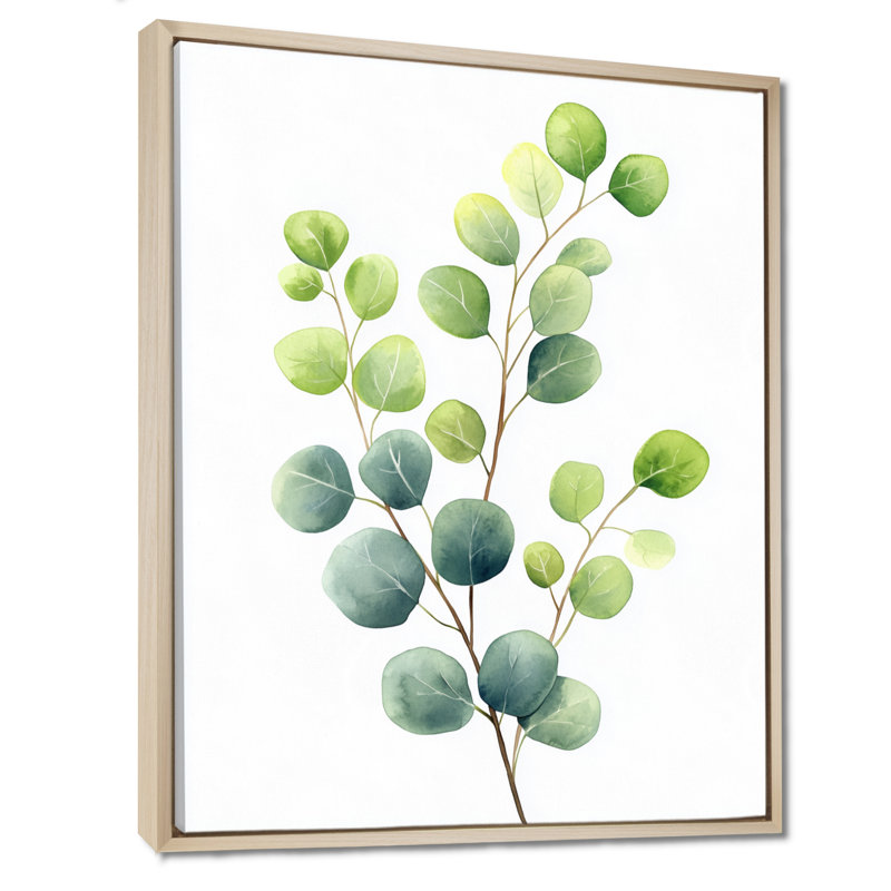Art mural eucalyptus, aquarelle sur toile botanique, branches d'eucalyptus aquarelle, H 32 po x l 16 po
