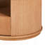 Table basse gigogne ronde avec plateau en marbre blanc, rangement à 2 niveaux et 1 tiroir, naturel, 28,5 po