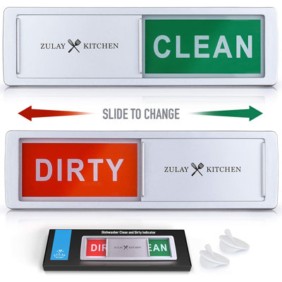 Zulay Kitchen Acrylic Dishwasher Clean Dirty Magnet Sign