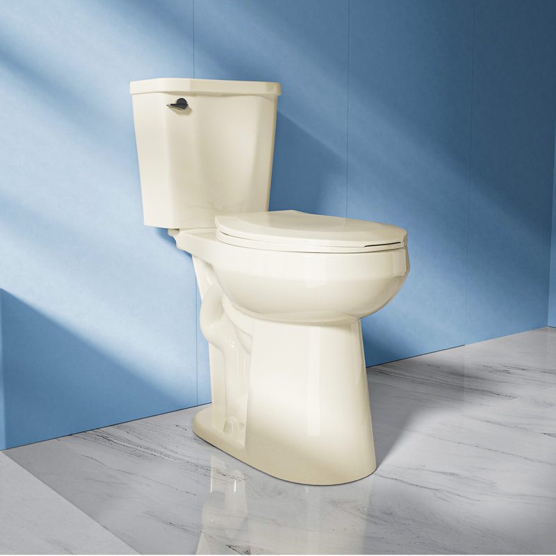 21" Extra Tall Compact Two-Piece Toilet 1.28 GPF Single Flush Round with Soft-Close Seat, Bone