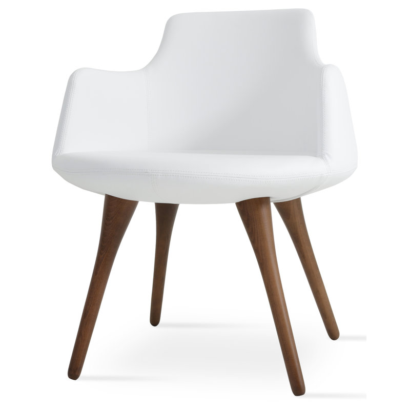 Chaise avec accoudoirs en bois Dervish, Blanc