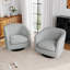 Upholstered Chenille Swivel Barrel Chair-1970830466