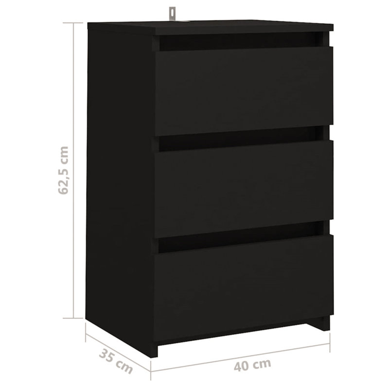 Ikeny 40cm W Manufactured Wood Bedside Table