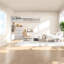 Lits modernes avec rangement, lit superposé en MDF pleine grandeur pour maison compacte