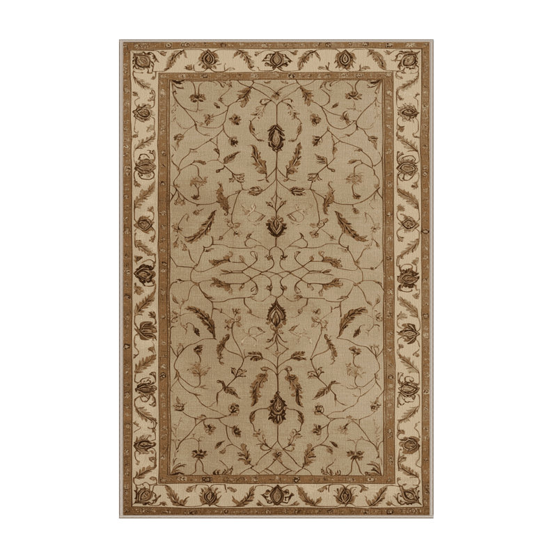 Tapis brun lavable à la machine, Rectangulaire 7 pi x 10 pi