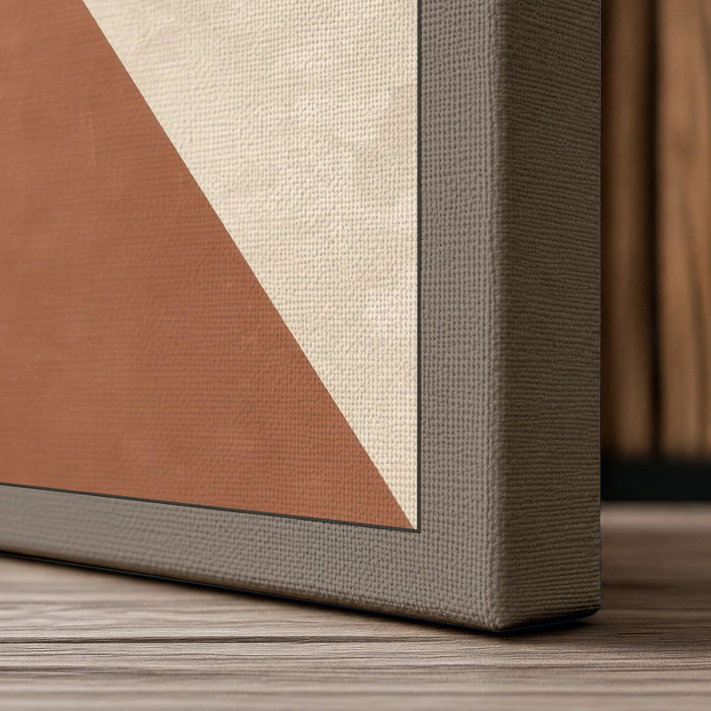 Pinwheel Geometric - Wrapped Canvas, 36x24 - 91.4 x 61.0 cm, Taupe Border