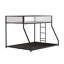 Lit superposé simple au-dessus de double en métal de style contemporain avec échelle attachée, prêt pour les matelas et fini noir, fabrication entièrement en métal pour plus de durabilité