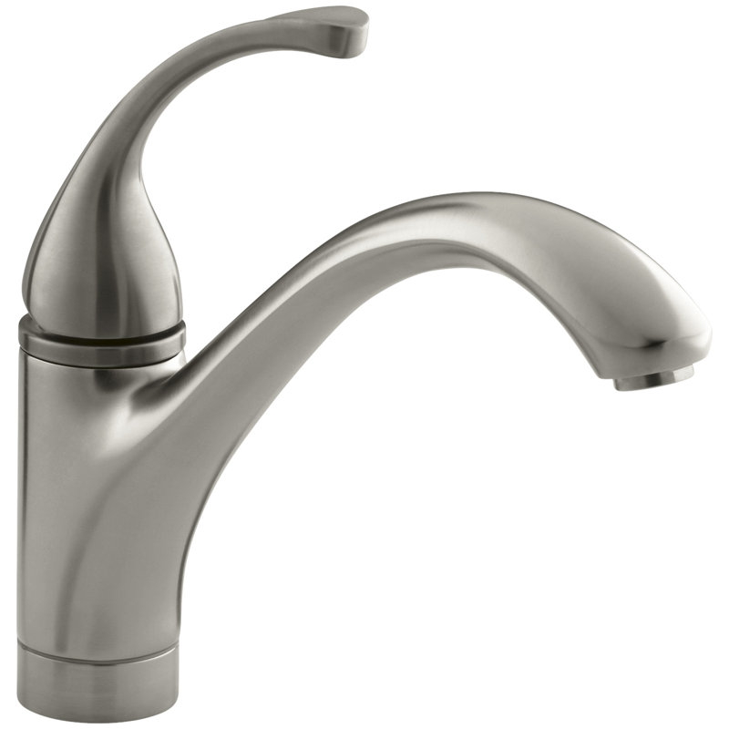 Robinet d'évier de cuisine à un trou Forté avec bec 9-1 / 16 "Forté, Nickel brossé éclatant