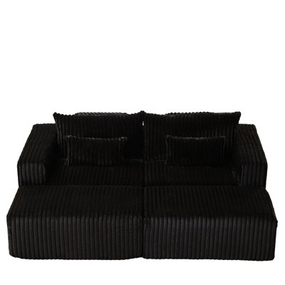 87" Oversized Sectional Lounge Chaise,No Assembly Required,Cloud Plush Loveseat by Ivy Bronx