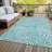 Evalora Teal Washable Indoor-Outdoor Rug - -392566581