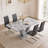 Modern 5-Piece Rectangular Faux Marble Dining Table Set-323867930-323867928