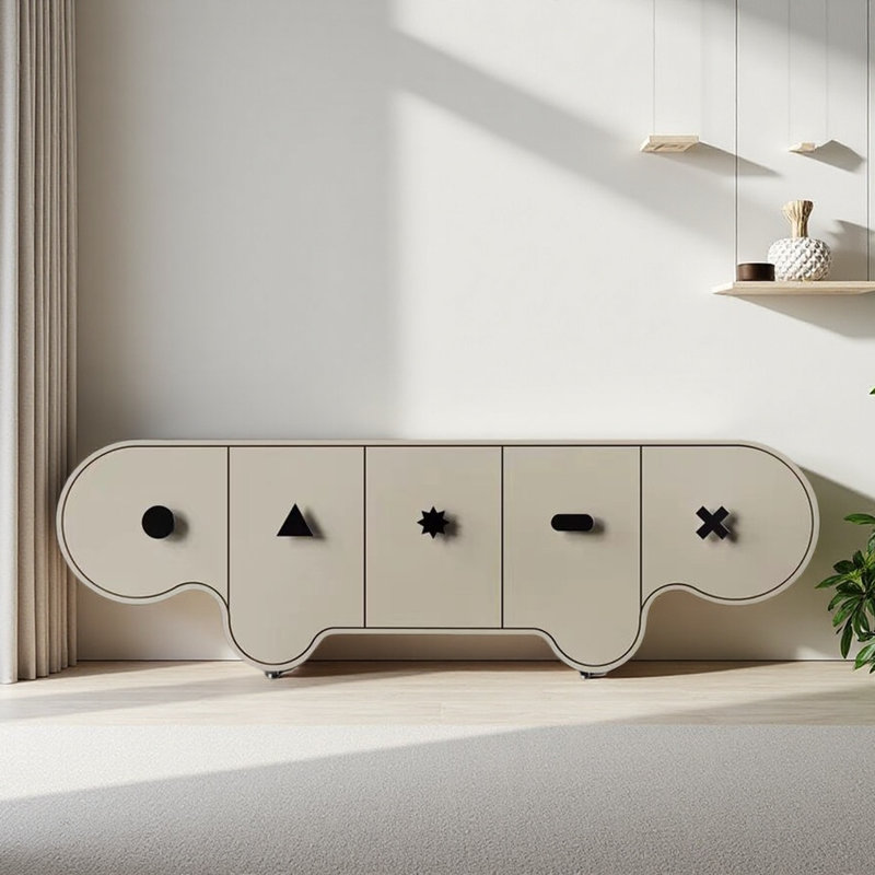 Meuble télé moderne et simple blanc cassé
