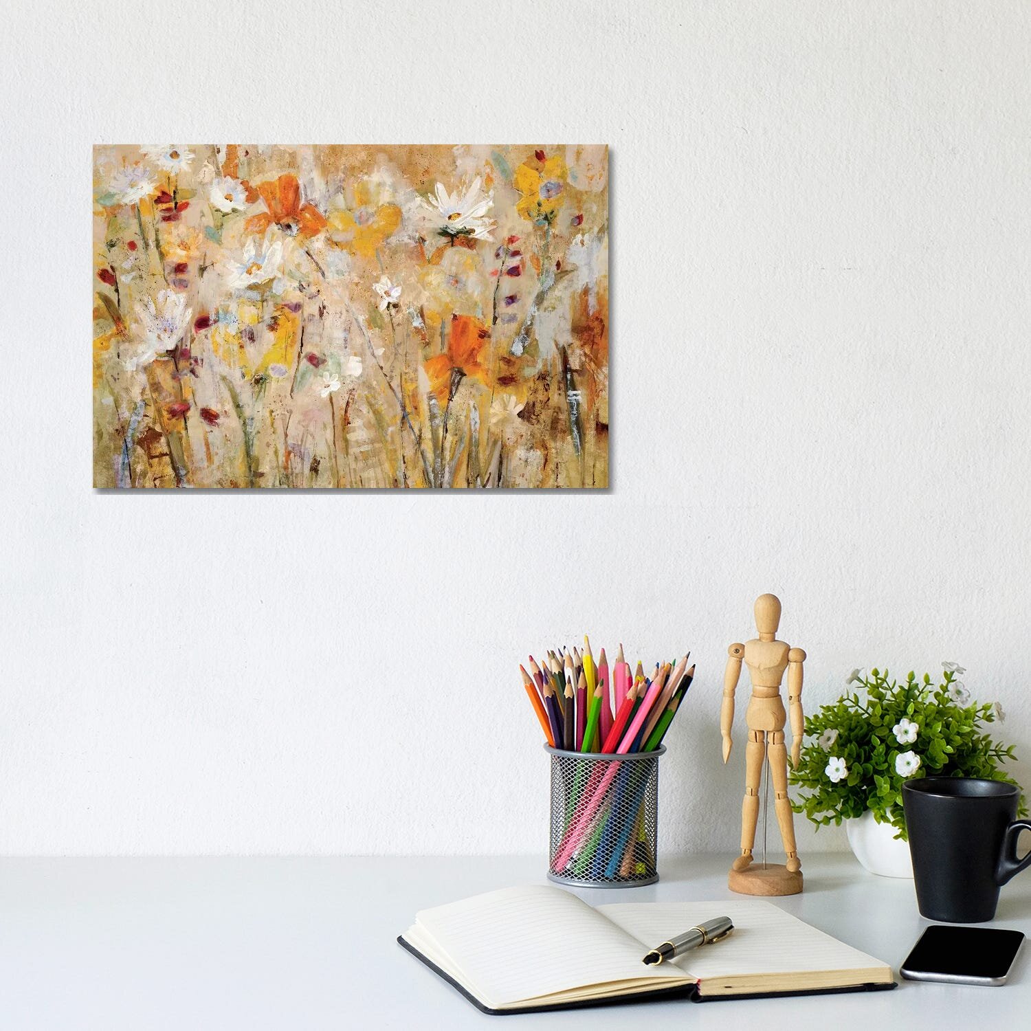 Three Posts Jostle by Panoramic Images - Wrapped Canvas Painting ...