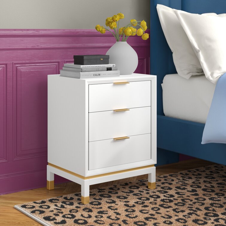 Langley 3 - Drawer Nightstand in White