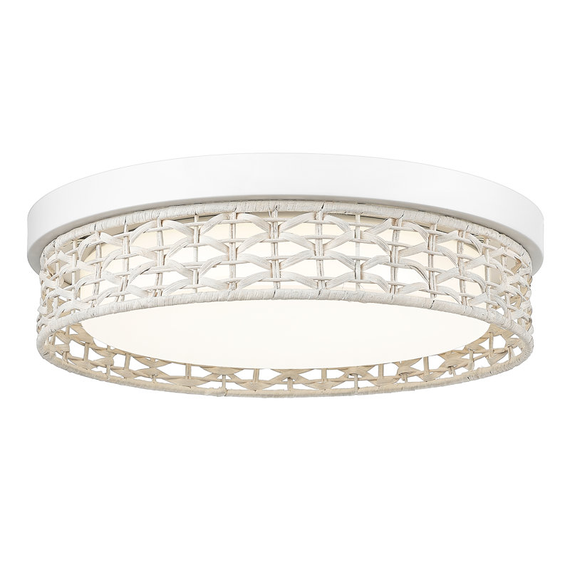 Traeven LED Flush Mount, 2.75" H x 15.7" W x 15.7" D, White, White