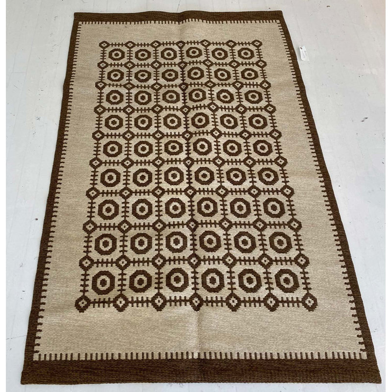 Vintage One-of-a-Kind Rectangle 4'4" x 6'7" Hand Knotted Area Rug