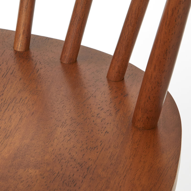 Chaise d'appoint à dossier Windsor en bois massif Demi Lee, Noyer