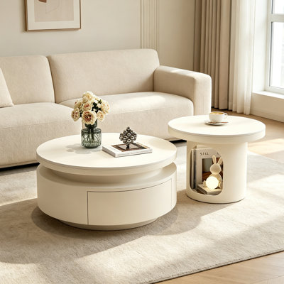Table basse moderne et minimaliste avec tiroir en bois