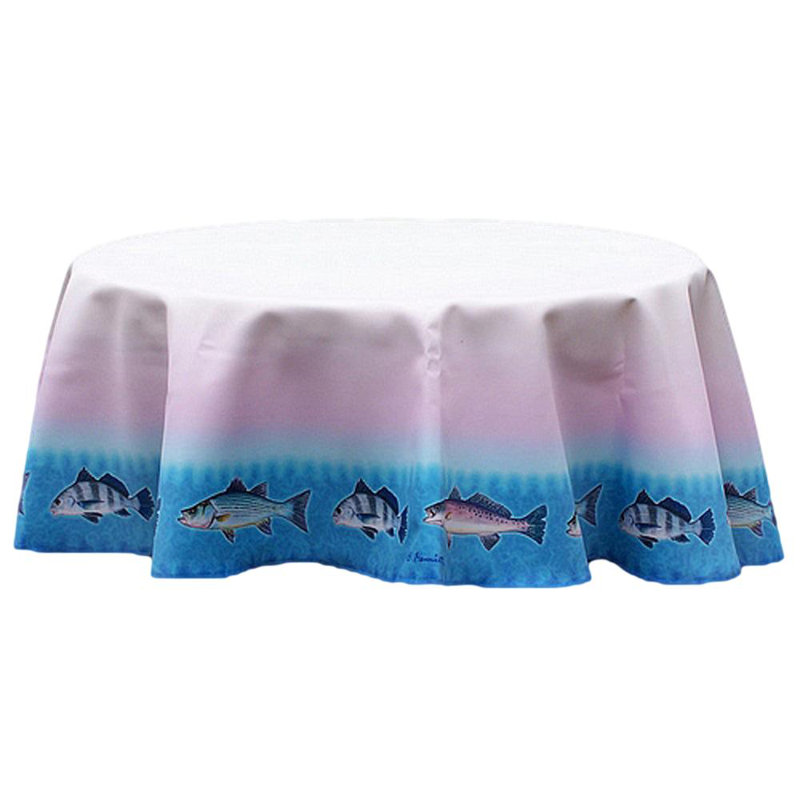 Assorted Fish Round Tablecloth, 58" W Round