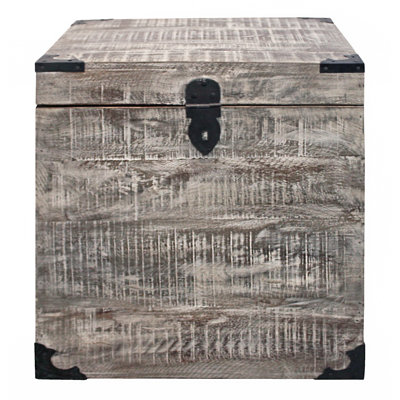  Transitional 20" Gray Solid Wood Square End Table