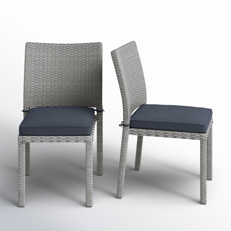 Alyisa Rattan Outdoor Stacking Dining Side Chair with Cushion