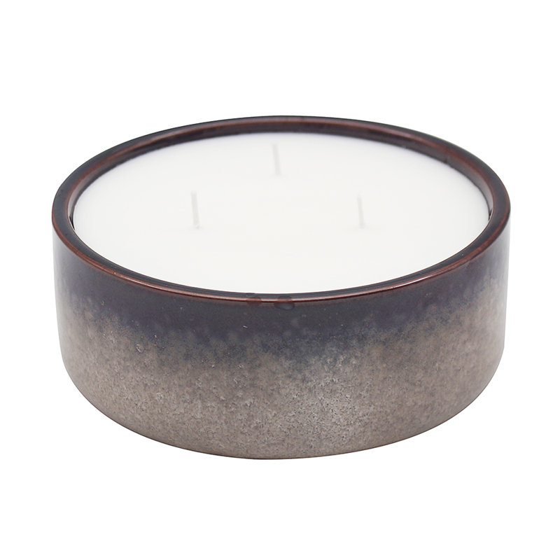 Scented Jar Candle with Ceramic Holder, Amber & SAndalwood